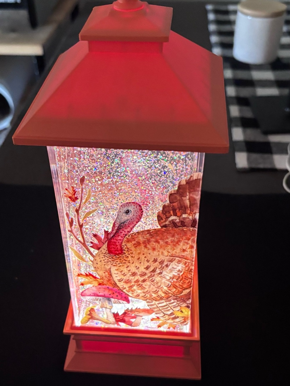 Decorative Orange fall/ Thanksgiving LED Lantern -
